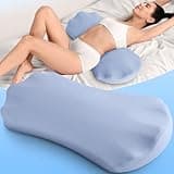 Lower Back Pain Relief Pillow for Sleeping Memory Foam Lumbar Support Pillow for Side Back Sleepers - Ergonomic Waist Pillow - Back Pain Relief Wedge Cushion Bolster Pillow for Bed, Car, Sofa