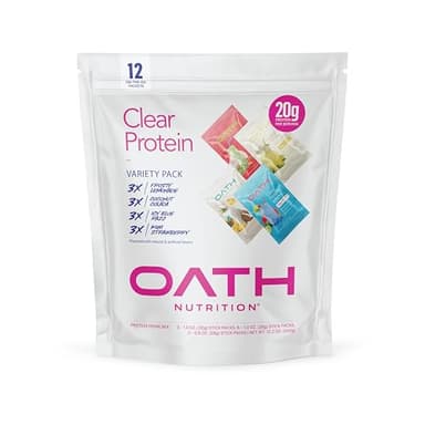 Oath Nutrition Clear Whey Isolate Protein Powder Variety Pack, 12 Pack