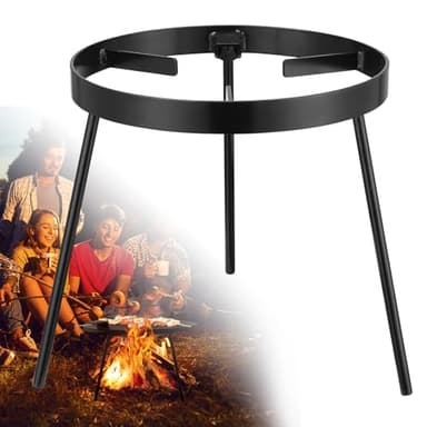 Campfire Tripod for Cooking - Campfire Cooking Equipment, Outdoor Fire Pit Stand, Portable Cast Iron Open Camping Tripod cookware for Dutch Oven,Grill,Lodge,firepit
