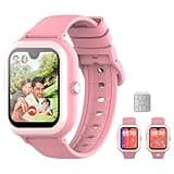 Getfitsoo Wonlex 4G GPS Kids Smartwatch with SIM Card, 1.78" AMOLED Large Touch Screen Smart Watch for Kids, Boys Girls Phone Watch with Video Voice Calls, SOS, Camera, Pedometer, Alarm, Game(Pink)