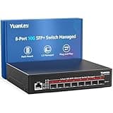 YuanLey 8 Port 10G Managed SFP Switch, 8X 10Gbps SFP+, L3 Smart Managment SFP Ethernet Switch, Link Aggregation, VLAN, QoS, ACL, Rackmount 10Gbe Multi-gig Network Switch, Metal Case, 160Gbps Bandwidth
