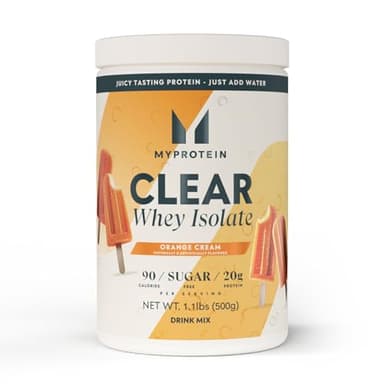 Myprotein Clear Whey Isolate Protein Powder, 20 Servings (1.1lbs) Orange Cream, 20g Protein per Serving, Naturally Flavored Drink Mix, Daily Protein Intake for Superior Performance