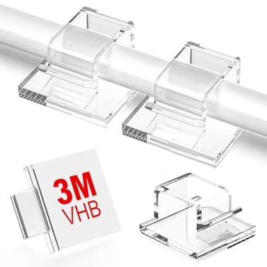 100 PCS Cable Clips, Upgraded Adhesive Cord Clips for Wires on Wall, Strong Wire Holders Cord Organizer for Cable Management, Christmas Lights, USB, Phone Charger, Cat 6, Car Dash Cam (Small, Clear)