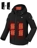 Gozvrpu Heated Jacket for Women and Men - equipped With 2 Pcs of 10000mAh Large Capacity Battery Pack, 7 Heating Zones (as1, alpha, xx_l, regular, regular, Black Women's Jacket)