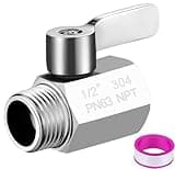Carvedexquisitely Shower Head Shut Off Valve,304 Stainless Steel 1/2" Mini Ball Valve NPT Thread,Shower Head Flow Control Valve