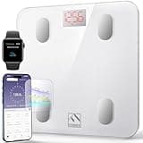 FITINDEX Smart Scale for Body Weight, Bluetooth Body Fat Scale with BMI, Muscle Mass, Body Composition, Digital Bathroom Scale, 400lb - FSA HSA Eligible, White