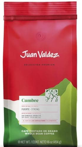 Juan Valdez Cumbre Whole Bean Coffee - Dark Roast | 100% Colombian Coffee | Dry Grape, Cocoa & Tea Notes | 16 oz / 453 g