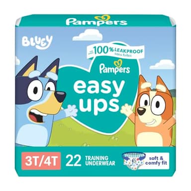 Pampers Training Pants - Easy Ups Boys & Girls Bluey - Size 3T-4T, 22 Count, Children's Potty Underwear (Packaging May Vary)