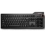 Das Keyboard 4 Professional Wired Mechanical Keyboard, Cherry MX Blue Mechanical Switches, 2-Port USB 3.0 Hub, Volume Knob, Aluminum Top (104 Keys, Black)