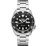 Seiko SRPD55 Automatic Watch for Men - 5 Sports - Black Dial, Day/Date Calendar, LumiBrite Hands and Markers, and Rotating Bezel, 100m Water-Resistant