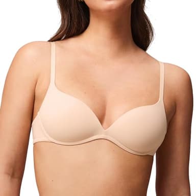Halobliss Wireless Lift Up Bras for Women Small Breasted T-Shirt Wirefree Padded Bras 32AA-38A Beige 32AA