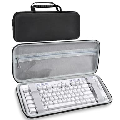 80% TKL Keyboard Case, Hard Travel Carrying Case Bag for 80% 87 Keys Mechanical Gaming Keyboards, Compatible with Logitech G915 TKL, G PRO Keyboard/G PRO X, Razer Huntsman, SteelSeries Apex 3, Black