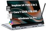 Dell Inspiron 14 7440 2-in-1 Business Laptop (14" FHD+ Touchscreen, Intel Core 7 150U(> i7-1355U), 32GB RAM, 1TB SSD) FP Reader, Backlit KB, FHD Webcam, IST Pen, Win 11 Pro w/AI Copilot, Ice Blue