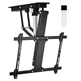TOPSKY Electric Adjustable Ceiling TV Mount with Remote, Motorized Flip Down Fits for Flat and Pitched Roof and 32 to 70 Inch Flat and Curved Screen TVs (Black)