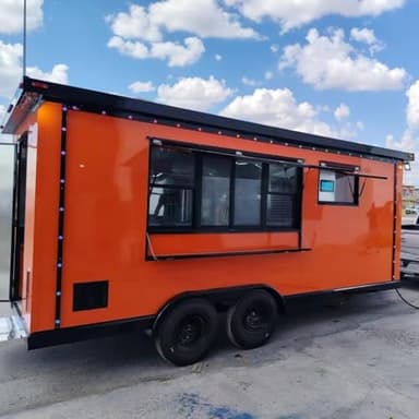 Mobile Food Trailer for Sale – Fully Custom Equipped Food Truck with Stainless Steel Kitchen, Ice Cream, Hot Dog, Burger, Pizza, Drinks, Street Vendor, Catering