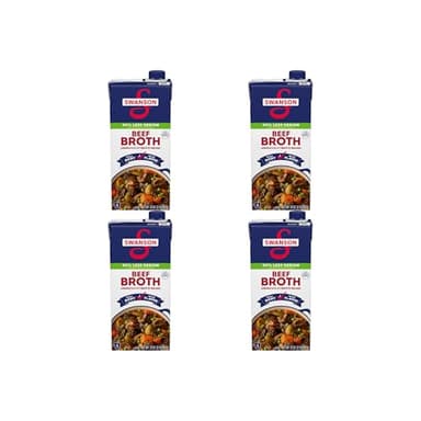 Swanson Lower Sodium Beef Broth, 32 oz Carton (Pack of 4)
