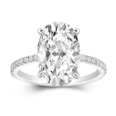 Effinny 3.5ct Elongated Oval Cut Moissanite Engagement Ring for Women,Genuine D Color VVS1 Clarity,925 Sterling Silver Solitaire Promise Ring for Wedding,Daily,Travel,Party (Silver, 7.5)