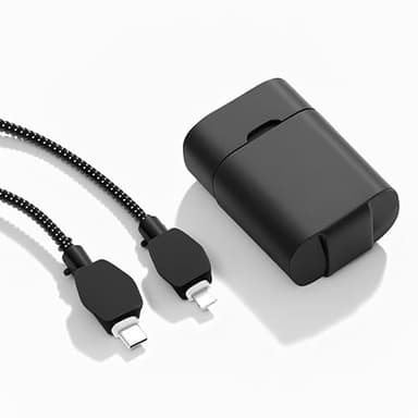 2-in-1 Power Adapter Silicone Charger Protective Case, Compatible with 18W and 20W Chargers, Fits iPhone 11, 12, 13, 14 Pro Max - 1.65 x 1.1 inches (excluding Charger) (Black)