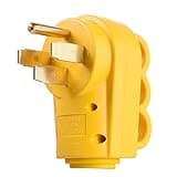 Snowy Fox RV 50 Amp Male Replacement Plug, 125V/250V 4 Prong Electrical Power Connector, 14-50P Plug Heavy Duty with Ergonomic Handle