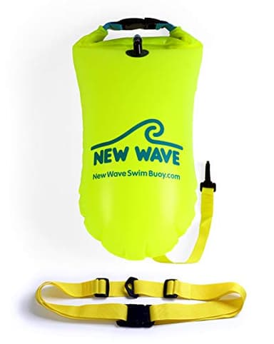 New Wave Swim Buoy - Swim Safety Float and Drybag for Open Water Swimmers, Triathletes, Kayakers and Snorkelers, Highly Visible Buoy Float for Safe Swim Training (15 Liter - Medium)