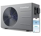 Varpoolfaye Pool Heater For Above ground Pool 30000 BTU Swimming Pool Heater Pump Above Ground Pool Heater 120V Heating or Cooling WiFi Control Schedule