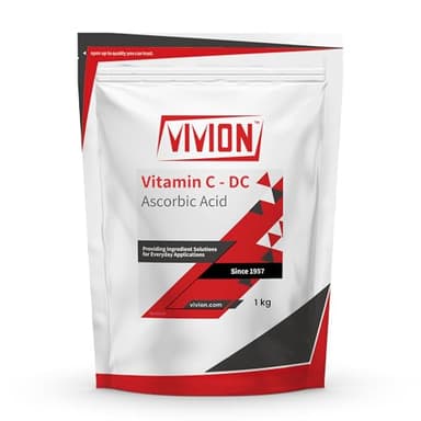 Vivion Vitamin C DC Powder - 1 kg (2.2 lb) - Ascorbic Acid with 3% HPMC USP/FCC/BP/PH-EUR Directly Compressible Tablet Pill Binder Excipient