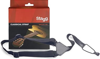 Stagg SNCL001-BK Nylon Strap for Classical Guitars and Ukuleles,Black