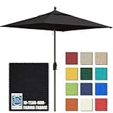 EliteShade USA 10-Year-Non-Fading 6x6Ft Square Market Umbrella Patio Outdoor Table Umbrella with Ventilation, Black
