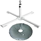 AMMSUN Foldable Portable Beach Umbrella Stand-Portable Patio Umbrella Base Holder,Outdoor Sunshade Anchor,with Weight Bag,Rust Free Tempered Iron Umbrella Stand for Courtyard,Garden,Beach,Grass