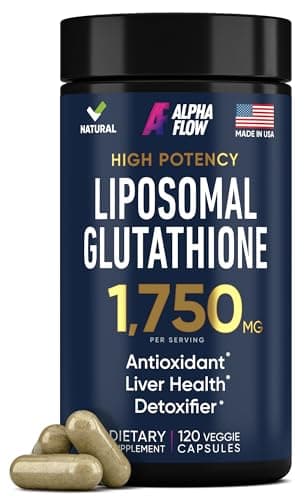 Liposomal Glutathione Supplement 1000MG + 750MG- Glutathione Liposomal with VIT C + Phospholipid Antioxidant Complex - Liver Detox and Immune Support Supplement - 120 Caps - Powder&Liquid Alternative