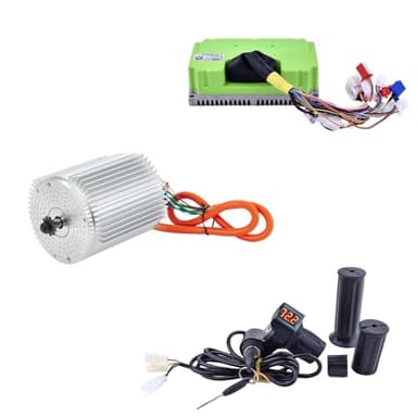 Electric DC Motor 72V 3000W Motor Kit with 48V-72V Brushless Controller and Half Twist Throttle for Go-Karts Programmable Brushless Controller with Temperature Sensing Function (72V 3000W)