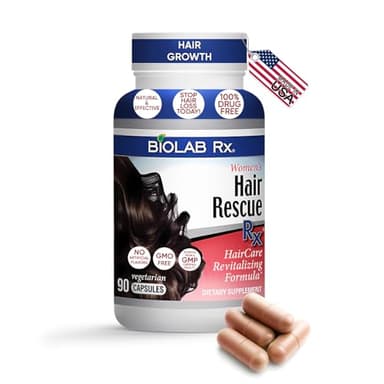 BioLab Rx Hair Rescue Rx for Women – Hair Growth Support Supplement/Suplemento para el Apoyo al Crecimiento del Cabello para Mujeres