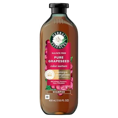 Herbal Essences Pure Grapeseed Color Nurture Sulfate Free Shampoo, 13.5 fl oz, Hair Protection and Color Nourishment