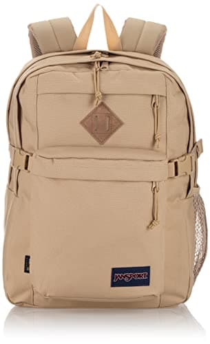 JanSport Main Campus FX Backpack - Travel or Work Bag w 15-Inch Laptop Pack with Leather Trim, Travertine