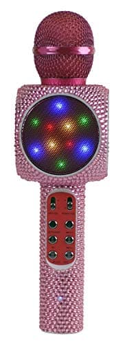 Wireless Express - Sing-Along Bling Bluetooth Karaoke Microphone and Bluetooth Stereo Speaker All-in-One (Pink Bling)