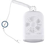 Facon 12V DC Fan Light Combo for Pop Up RV Camper, Independent Switch, 2-Speed Fan, Extendable Cord with Male Plug, 12Volts Fan Lighting with Holding Bracket