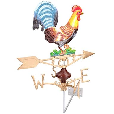AB Tools Cockerel Chicken Hen Weather Vane Vain Wall Mount Gold House Roof Cast Iron
