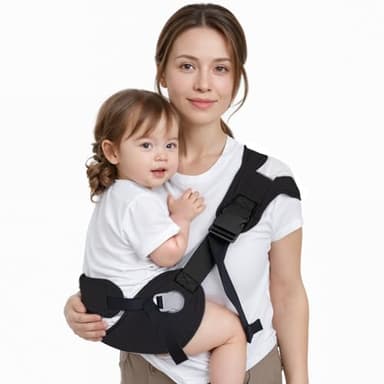 COSDIG Baby Carrier Newborn to Toddler - Adjustable Sling Carrier for 25-60lbs, Comfortable Hands-Free Carrying (Black)
