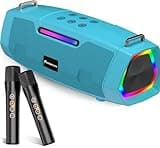 Karaoke Machine with 60W Powerful Sound - Portable Karaoke System with 2 Wireless Microphones, Bluetooth 5.3, Long Battery Life for Outdoor & Family Party, Ideal for Young Man,Teenagers, Boys - Blue