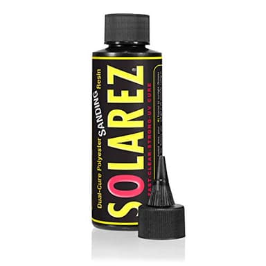 SOLAREZ UV Dual Cure Polyester Sanding Resin (4 oz) Clear, 3 min Solar Cure! ~ Hot Coat Formulated ~ Surfboards, Wakeboards, Sporting Goods, Fishing, Woodwork, Cabinets, Guitars, Hobby, RC Modeling