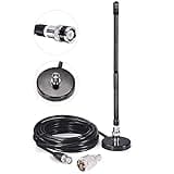 CORONIR CB Antenna 27MHz CB Radio Antenna Soft Whip Magnetic Base CB Antenna BNC & PL259 Male Compatible with Cobra Midland Uniden Maxon President Portable Handheld CB Radio Car Mobile Radio Scanner