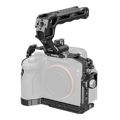 SmallRig A7 V / A7R V / A7 IV Cage Basic Kit for Sony Alpha 7 V/Alpha 7R V/Alpha 7 IV, with Quick Release Plate for Arca, Includes Top Handle/Cable Clamp for HDMI