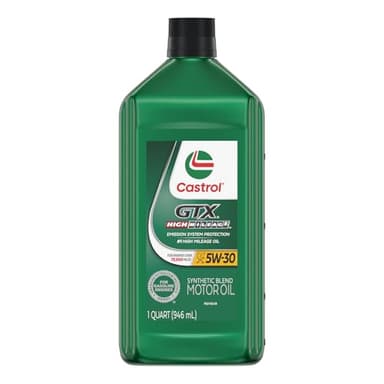 Castrol GTX High Mileage 5W-30 Synthetic Blend Motor Oil, 1 Quart, Pack of 6
