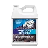 Wet Look Natural Stone Sealer. Durable, Long-Lasting Gloss Protection. Interior and Exterior Pavers, Slate, Sandstone, Travertine, Flagstone, Driveways, Garage Floors, etc. Black Diamond Stoneworks.