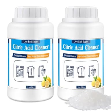 Live Saft Super Distiller Descaler Citric Acid Cleaner - 1 Lb Bulk Citric Acid Powder for Cleaning Water Distillers, Hard Water Stain Remover for Hot Water Dispenser Electric Kettle