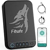 Fitsafe Biometric Gun Safe Travel Case, Portable Small Pistol Safe, Quick Access Smart Fingerprint Handgun Safe with Keys, Keypad for Nightstand Beside Home