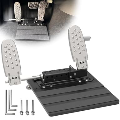Portable Left Foot Accelerator Pedal for Disabled or Injured Drivers – Adjustable Gas Pedal with Quick Release & Footrest – All-Metal, Fits Most Vehicles (Deep Black)