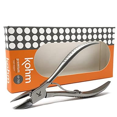 Kohm Ingrown Toenail Clippers | Super Control Cuticle Trimmer & Wide Jaws – Precision Stainless Steel Nail Nippers for Thick & Ingrown Nails | Podiatrist-Recommended Toe Nail Cutter