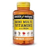 MASON NATURAL Daily Mini Multi Vitamins with Iron, Vitamins A, C, D, E, B1, B2, B3, B6, B12, Folate & Calcium, 100 Day Supply