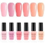 Gellen Nail Polish Set, Quick Air Dry Nail Polish Nude 6 Colors Trendy Regular Nail Polish Kit for Nail Manicure DIY Art Home, No UV Light Needed, 0.33 oz